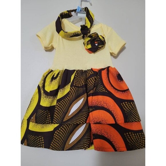 African print baby girl onesie dress for 12months old - Picture 1 of 10